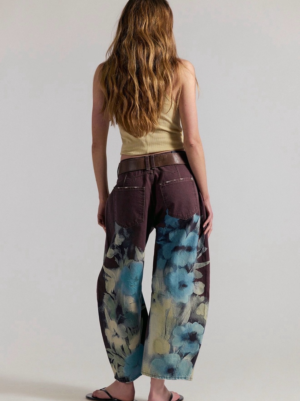 We The Free Good Luck Printed Barrel Jeans - Picture 3 of 5